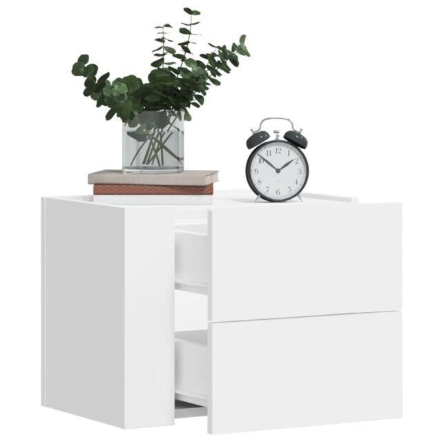 Berkfield Home Wall-mounted Bedside Cabinet White 45x30x35 cm - Size: 45 x 30 x 35 cm - image 1