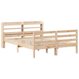 Berkfield Home Bed Frame with Headboard without Mattress 160x200 cm in Light Oak - thumbnail 3