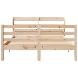 Berkfield Home Bed Frame with Headboard without Mattress 160x200 cm in Light Oak - thumbnail 4