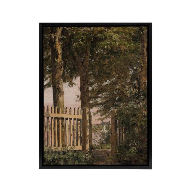 "Artery8 Sailboat & the Garden Gate Christen Kobke Black Framed Canvas Art - Size: W18"" x H24""" - image 1