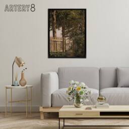 "Artery8 Sailboat & the Garden Gate Christen Kobke Black Framed Canvas Art - Size: W18"" x H24""" - thumbnail 3