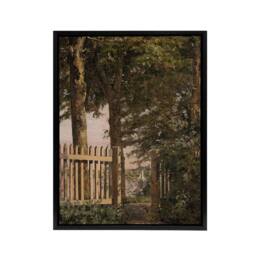 "Artery8 Sailboat & the Garden Gate Christen Kobke Black Framed Canvas Art - Size: W18"" x H24""" - thumbnail 1