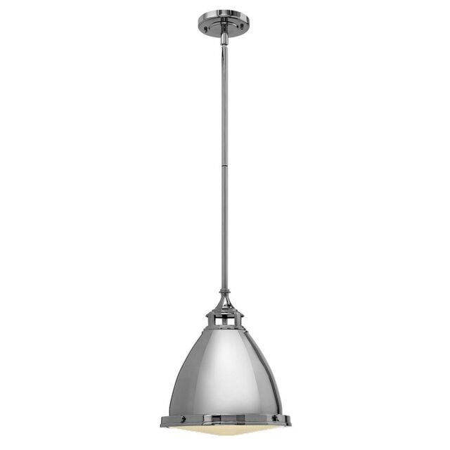 Loops 1 Bulb Ceiling Pendant Light Fitting Highly Polished Nickel LED E27 100W in Metallics