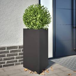 Berkfield Home Durable Garden Planter Black Triangular 50x43x75 cm Steel - Size: 50 x 43 x 75 cm - thumbnail 2