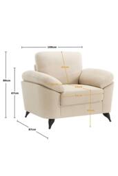 More4Homes Malmo Modern Scandi Style Fabric Living Room Chair in Beige - Size: 1 Seater - thumbnail 9