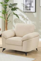 More4Homes Malmo Modern Scandi Style Fabric Living Room Chair in Beige - Size: 1 Seater