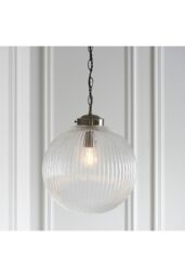 Netlighting Brydon 1 Light Globe Ceiling Pendant Antique Brass Clear Glass E27 in Gold - thumbnail 2