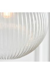 Netlighting Brydon 1 Light Globe Ceiling Pendant Antique Brass Clear Glass E27 in Gold - thumbnail 6