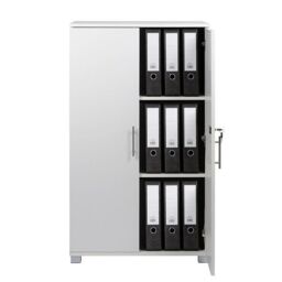 Moderna Wooden Storage Cabinet Lockable 2 Doors 2 Shelves White 125cm - thumbnail 2