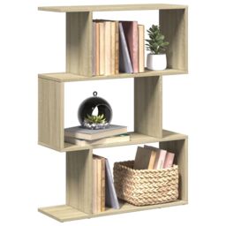 Berkfield Home Room Divider Bookcase 3-Tier Sonoma Oak 70x24x97 cm Engineered Wood in Brown - Size: 70 x 24 x 97 cm - thumbnail 1