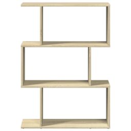 Berkfield Home Room Divider Bookcase 3-Tier Sonoma Oak 70x24x97 cm Engineered Wood in Brown - Size: 70 x 24 x 97 cm - thumbnail 5
