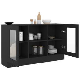 Berkfield Home Vitrine Cabinet Black 120x30.5x70 cm Engineered Wood - thumbnail 4