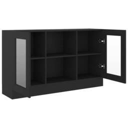 Berkfield Home Vitrine Cabinet Black 120x30.5x70 cm Engineered Wood - thumbnail 5