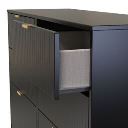 Ready Assembled 2 U Denver 6 Drawer Wide Chest (Ready Assembled) in True Black - thumbnail 5