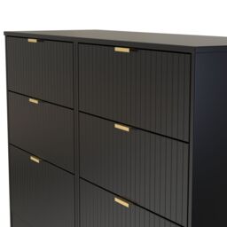Ready Assembled 2 U Denver 6 Drawer Wide Chest (Ready Assembled) in True Black - thumbnail 4