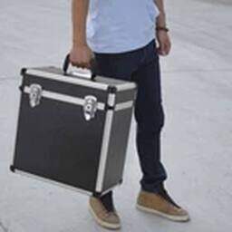 "EONLION 12"" Vinyl LP Storage Case DJ Record Carry Box Holder Black" - thumbnail 4