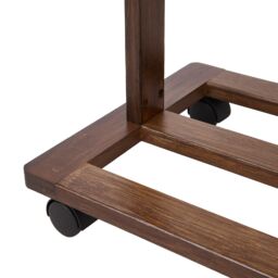 Living and Home Bamboo Rolling Clothes Coat Hanging Rod Garment Rack with 2-tier Shelves, Wheels in Brown - thumbnail 5