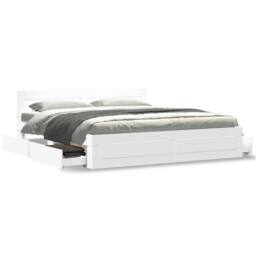 Berkfield Home Bed Frame with Headboard without Mattress White 180x200 cm Super King - thumbnail 4