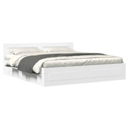 Berkfield Home Bed Frame with Headboard without Mattress White 180x200 cm Super King - thumbnail 1