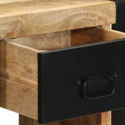 Berkfield Home Bedside Cabinet 40x35x40 cm Solid Rough Wood Mango in Brown - Size: 40 x 35 x 40 cm - thumbnail 9