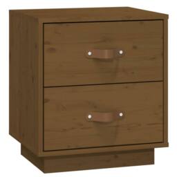 Berkfield Home Bedside Cabinet Honey Brown 40x34x45 cm Solid Wood Pine - Size: 40 x 34 x 45 cm - thumbnail 1