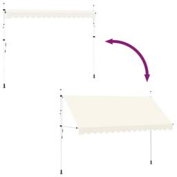 Berkfield Home Manual Retractable Awning 400 cm Cream - thumbnail 5