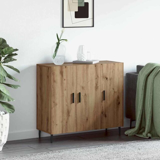Berkfield Home Sideboard with Storage with Door Brown 90 x 34 x 80 cm Engineered wood - image 1