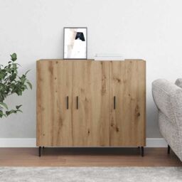 Berkfield Home Sideboard with Storage with Door Brown 90 x 34 x 80 cm Engineered wood - thumbnail 4