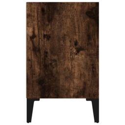 Berkfield Home Bed Cabinet with Metal Legs Smoked Oak 40x30x50 cm in Brown - Size: 40 x 30 x 50 cm - thumbnail 4