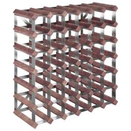 Berkfield Home Beautiful Wine Rack for 42 Bottles Brown Solid Wood Pine - thumbnail 3