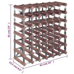 Berkfield Home Beautiful Wine Rack for 42 Bottles Brown Solid Wood Pine - thumbnail 8