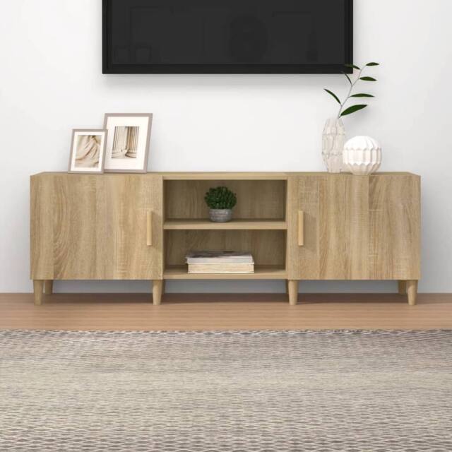 Berkfield Home TV Cabinet Sonoma Oak 150x30x50 cm Engineered Wood in Brown - Size: 150 x 30 x 50 cm - image 1