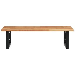 Berkfield Home Basin Shelf Wall Mounted Steel & Solid Wood Acacia in Brown - thumbnail 4