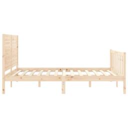Berkfield Home Beautiful Bed Frame with Headboard 160x200 cm Solid Wood in Natural - thumbnail 7