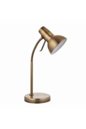Netlighting Amalfi LED 1 Light Table Lamp Antique Brass Gloss White Paint GU10 in Gold
