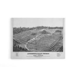 "Artery8 Ransom US Civil War Andersonville Prison Canvas Wall Art Print in Grey - Size: W18"" x H24""" - thumbnail 1