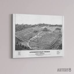"Artery8 Ransom US Civil War Andersonville Prison Canvas Wall Art Print in Grey - Size: W18"" x H24""" - thumbnail 2
