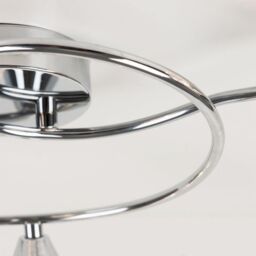 ValueLights Astley Polished Chrome 3 Way Swirl Flush Ceiling Light Fitting in Silver - thumbnail 3