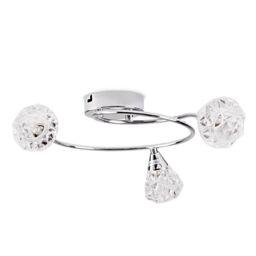 ValueLights Astley Polished Chrome 3 Way Swirl Flush Ceiling Light Fitting in Silver - thumbnail 7