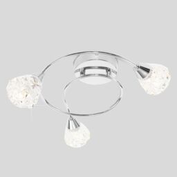 ValueLights Astley Polished Chrome 3 Way Swirl Flush Ceiling Light Fitting in Silver - thumbnail 2