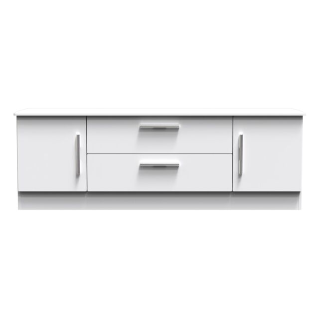 Ready Assembled 2 U Windsor 2 Door 2 Drawer Superwide TV Unit (Ready Assembled) in White - image 1