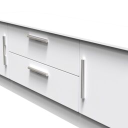 Ready Assembled 2 U Windsor 2 Door 2 Drawer Superwide TV Unit (Ready Assembled) in White - thumbnail 4