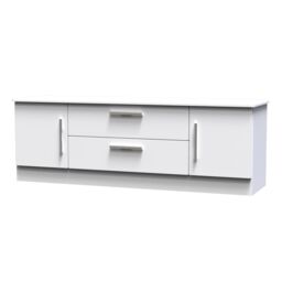 Ready Assembled 2 U Windsor 2 Door 2 Drawer Superwide TV Unit (Ready Assembled) in White - thumbnail 3