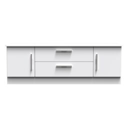 Ready Assembled 2 U Windsor 2 Door 2 Drawer Superwide TV Unit (Ready Assembled) in White - thumbnail 1
