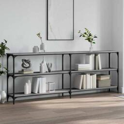 Berkfield Home Decorative Console Table Grey Sonoma 200x29x75 cm Engineered Wood - Size: 200 x 29 x 75 cm - thumbnail 2