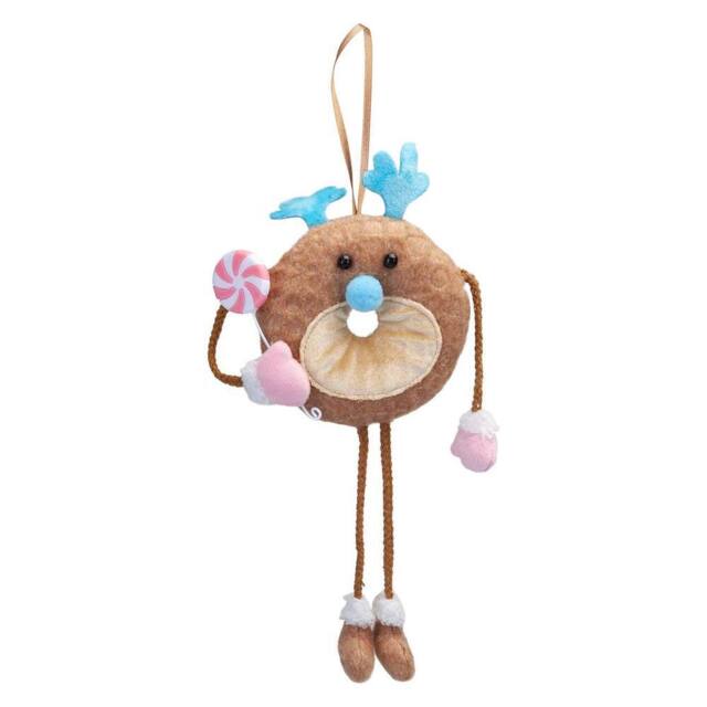 VFM e-Store Christmas Doughnut Hanging Decoration 31cm x 15cm Pink X 1 - Size: 31 cm x 15 cm - image 1