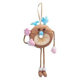 VFM e-Store Christmas Doughnut Hanging Decoration 31cm x 15cm Pink X 1 - Size: 31 cm x 15 cm