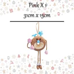 VFM e-Store Christmas Doughnut Hanging Decoration 31cm x 15cm Pink X 1 - Size: 31 cm x 15 cm - thumbnail 2