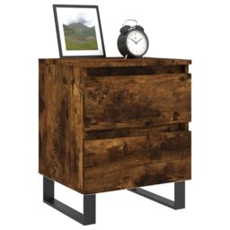 Berkfield Home Bedside Cabinets 2 pcs Smoked Oak 40x35x50 cm Engineered Wood in Brown - Size: 40 x 35 x 50 cm - thumbnail 3