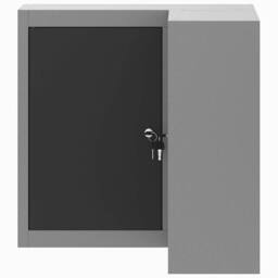 Berkfield Home Modern Corner Tool Cabinet Wall-Mounted & Lockable Black Steel in Grey - thumbnail 6